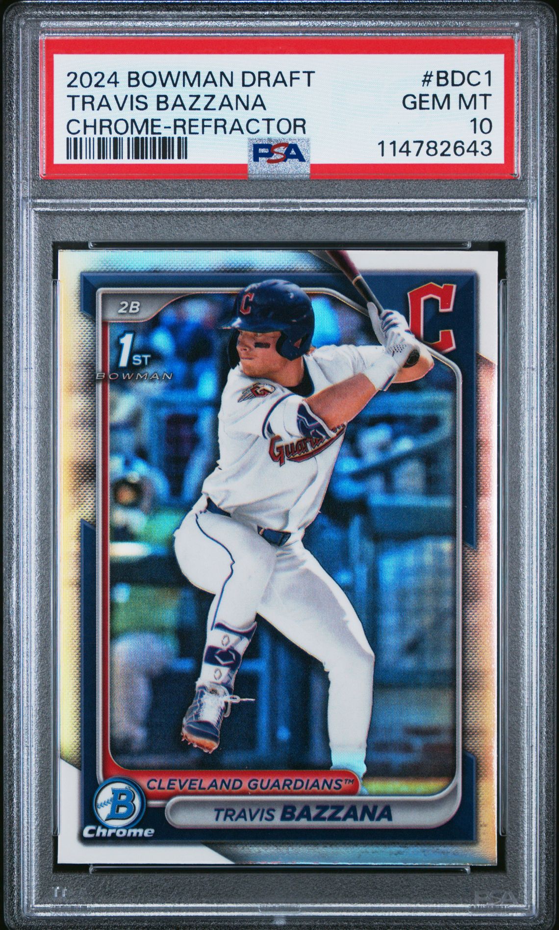 2024 Bowman Draft Travis Bazzana #Bdc1 (Chrome-Refractor) Gem Mt 10 front
