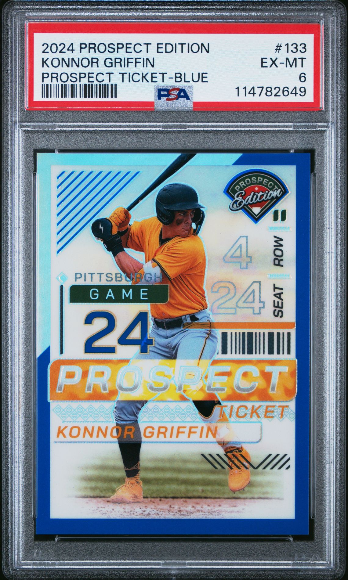 2024 Panini Prospect Edition Prospect Ticket Konnor Griffin #133 (Prospect Ticket-Blue) Ex-Mt 6 front