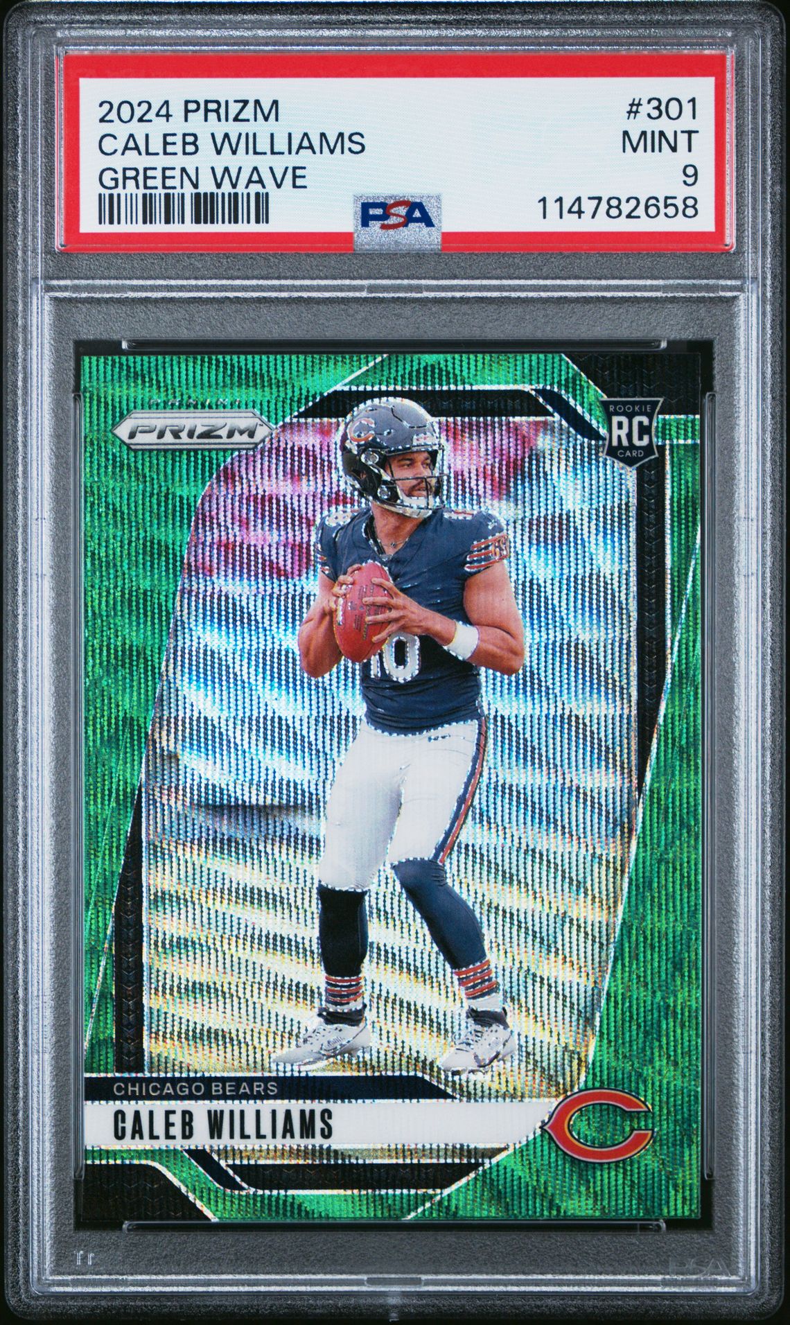 2024 Panini Prizm Caleb Williams #301 (Green Wave) Mint 9 front