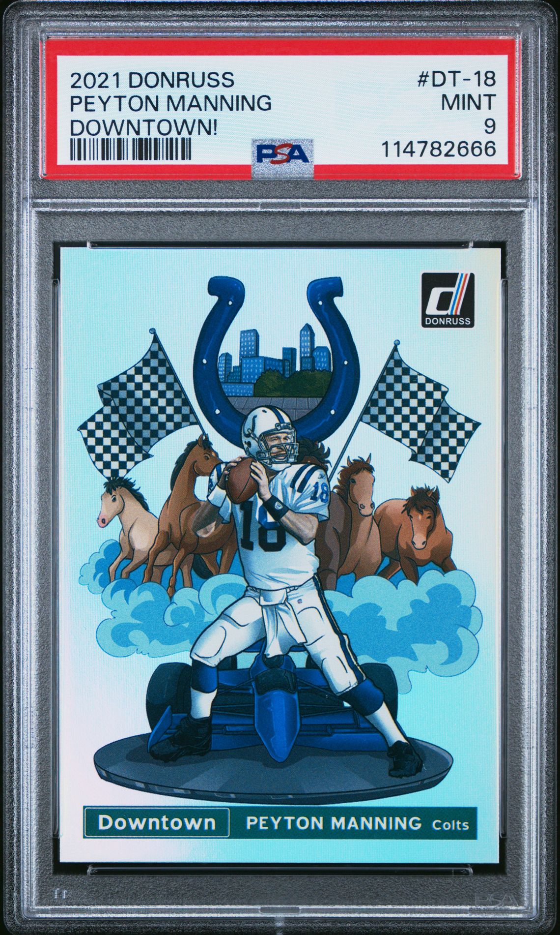2021 Panini Donruss Downtown Peyton Manning #Dt-18 (Downtown!) Mint 9 front