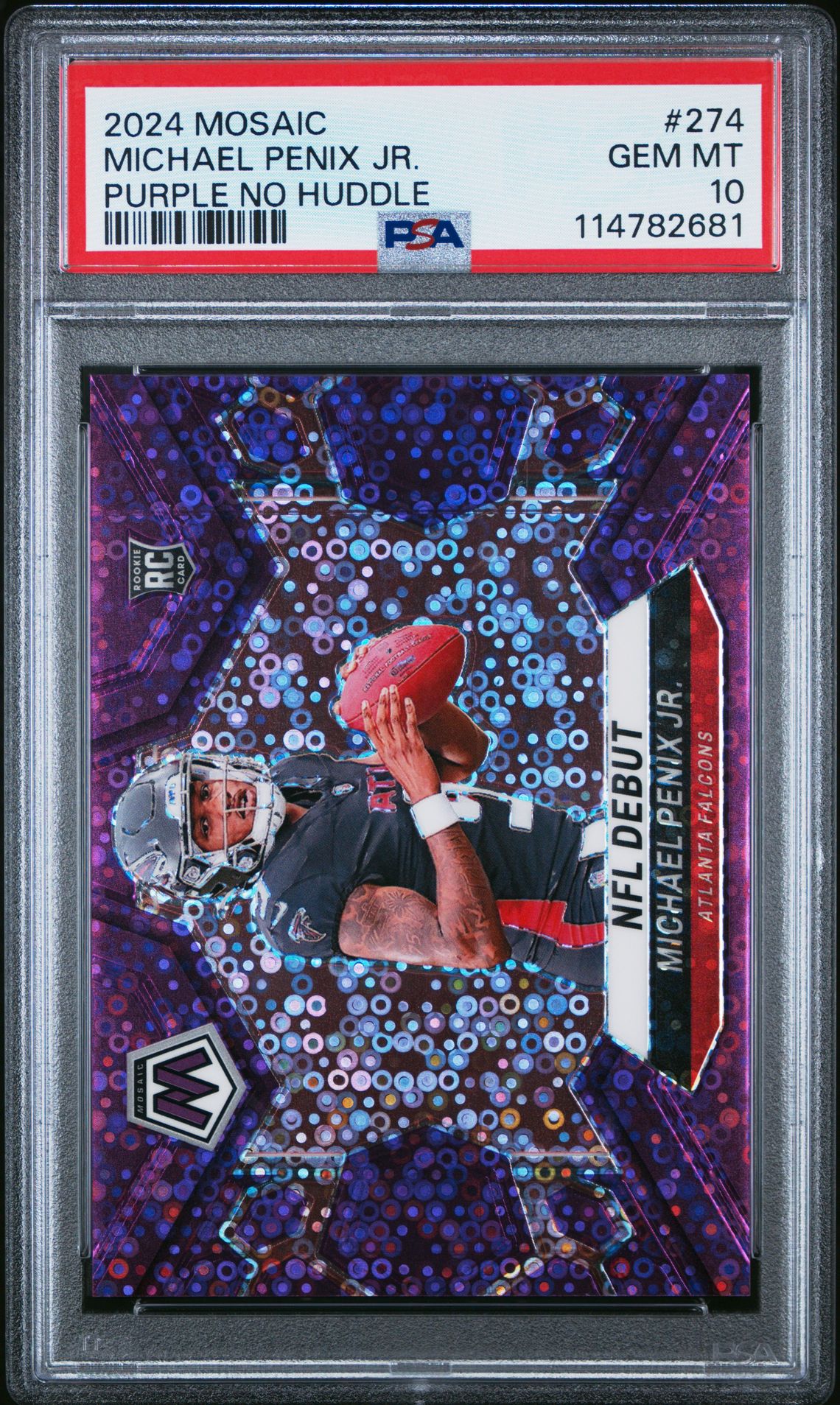 2024 Panini Mosaic Michael Penix Jr. #274 (Purple No Huddle) Gem Mt 10 front