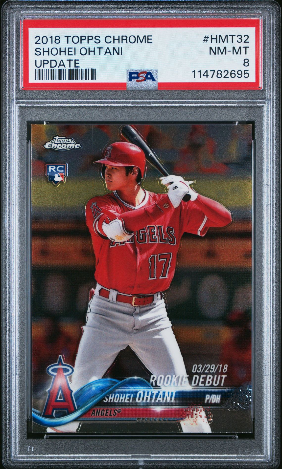 2018 Topps Chrome Update Shohei Ohtani #Hmt32 (Update) Nm-Mt 8 front