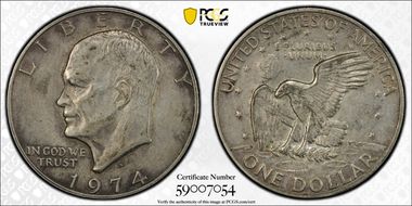 1974-S $1 Silver AU53