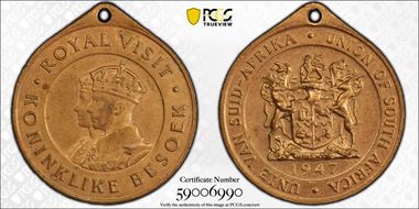 1947 Medal George VI Royal Visit Bronzed MS63