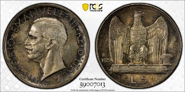 1929-R 5 L *FERT* KM-67.1 MS64