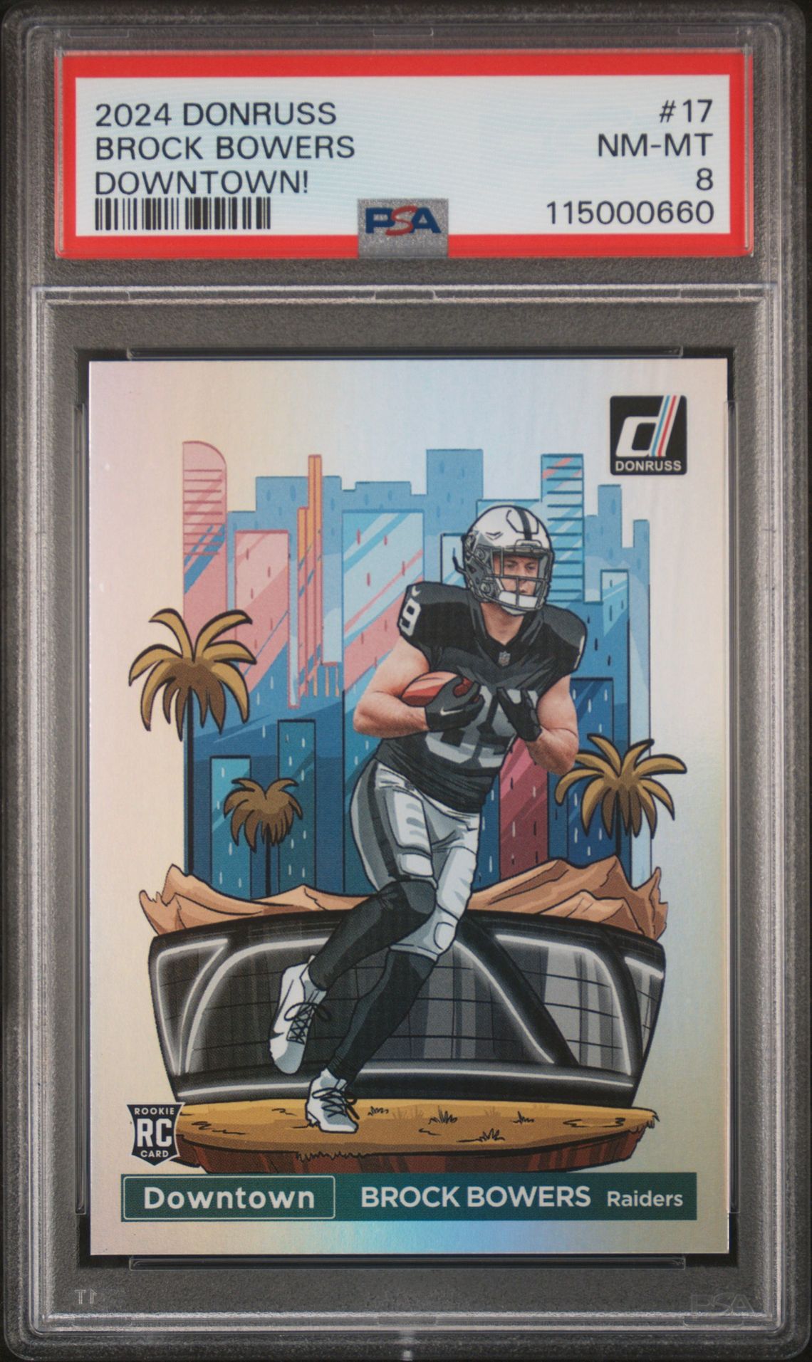 2024 Panini Donruss Downtown! Brock Bowers #17 Nm-Mt 8 front