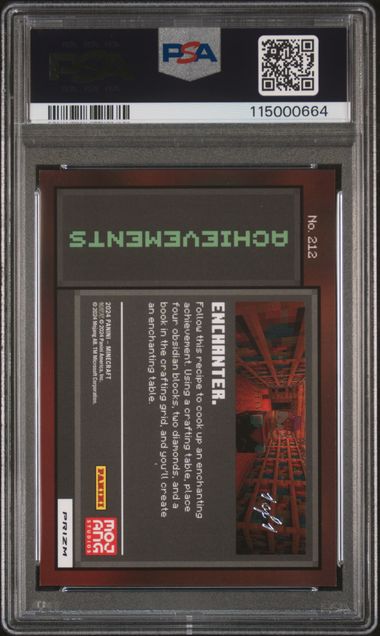 2024 Panini Minecraft Enchanter #212 (Optichrome Netherite 1/1) Mint 9 back