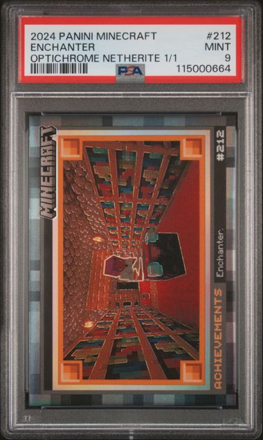 2024 Panini Minecraft Enchanter #212 (Optichrome Netherite 1/1) Mint 9 front