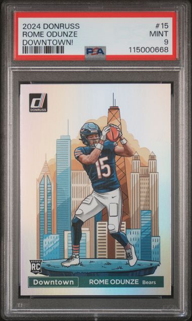 2024 Panini Donruss Downtown! Rome Odunze #15 Mint 9 front