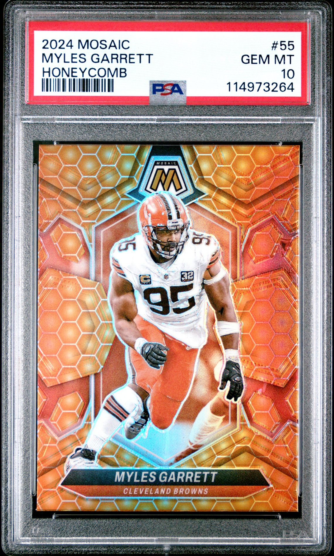 2024 Panini Mosaic Myles Garrett #55 (Honeycomb) Gem Mt 10 front