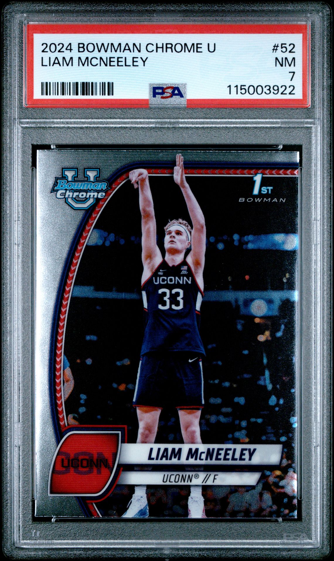 2024 Bowman Chrome BOWMAN CHROME UNIVERSITY #52 Liam Mcneeley front