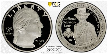 2025-S 25C Juliette Gordon Low Silver First Strike PR70DCAM