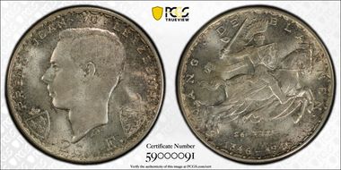 1946 20 Fr 600th Ann John the Blind KM-47  Ag MS65