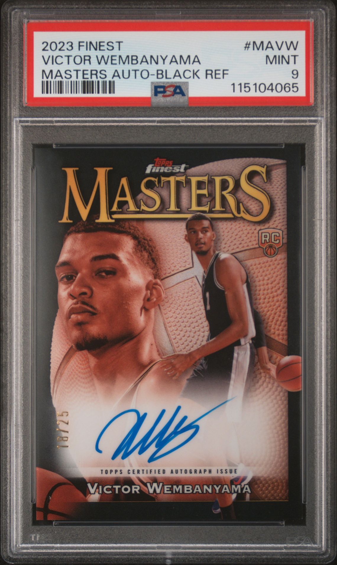 2023 Topps TOPPS FINEST MASTERS AUTOGRAPHS BLACK REF #MAVW Victor Wembanyama front