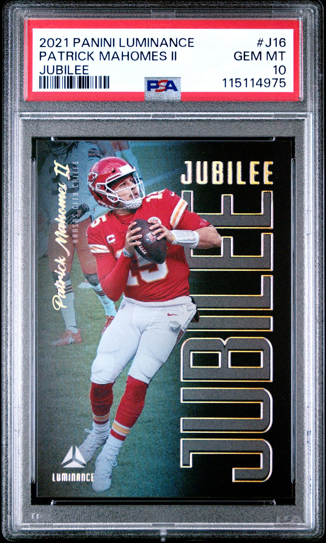 2021 Panini PANINI LUMINANCE JUBILEE #J16 Patrick Mahomes Ii front
