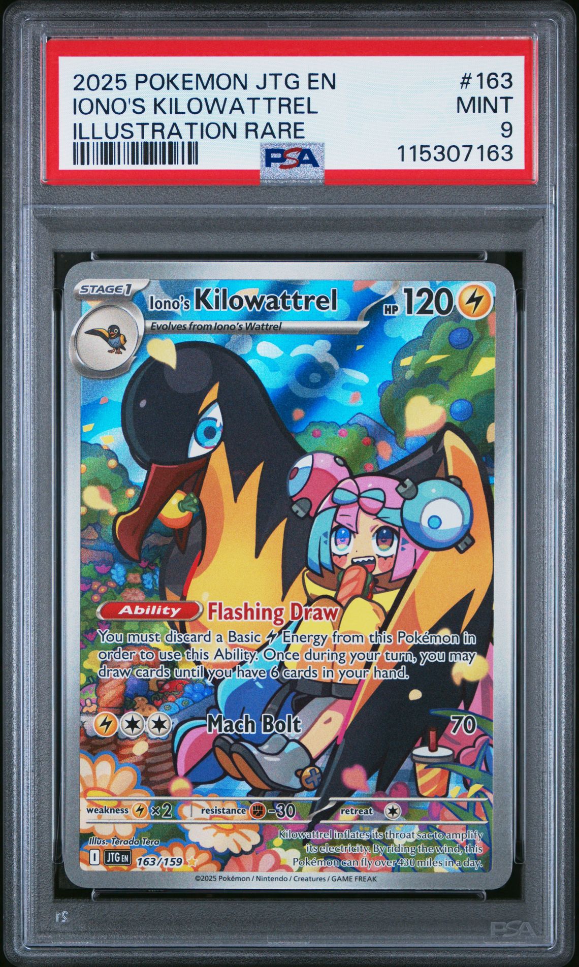 2025 Pokemon POKEMON JTG EN-JOURNEY TOGETHER ILLUSTRATION RARE #163 Iono's Kilowattrel front