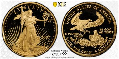 2007-W $5 Gold Eagle PR68DCAM