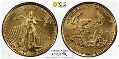 1999 $5 Gold Eagle MS69