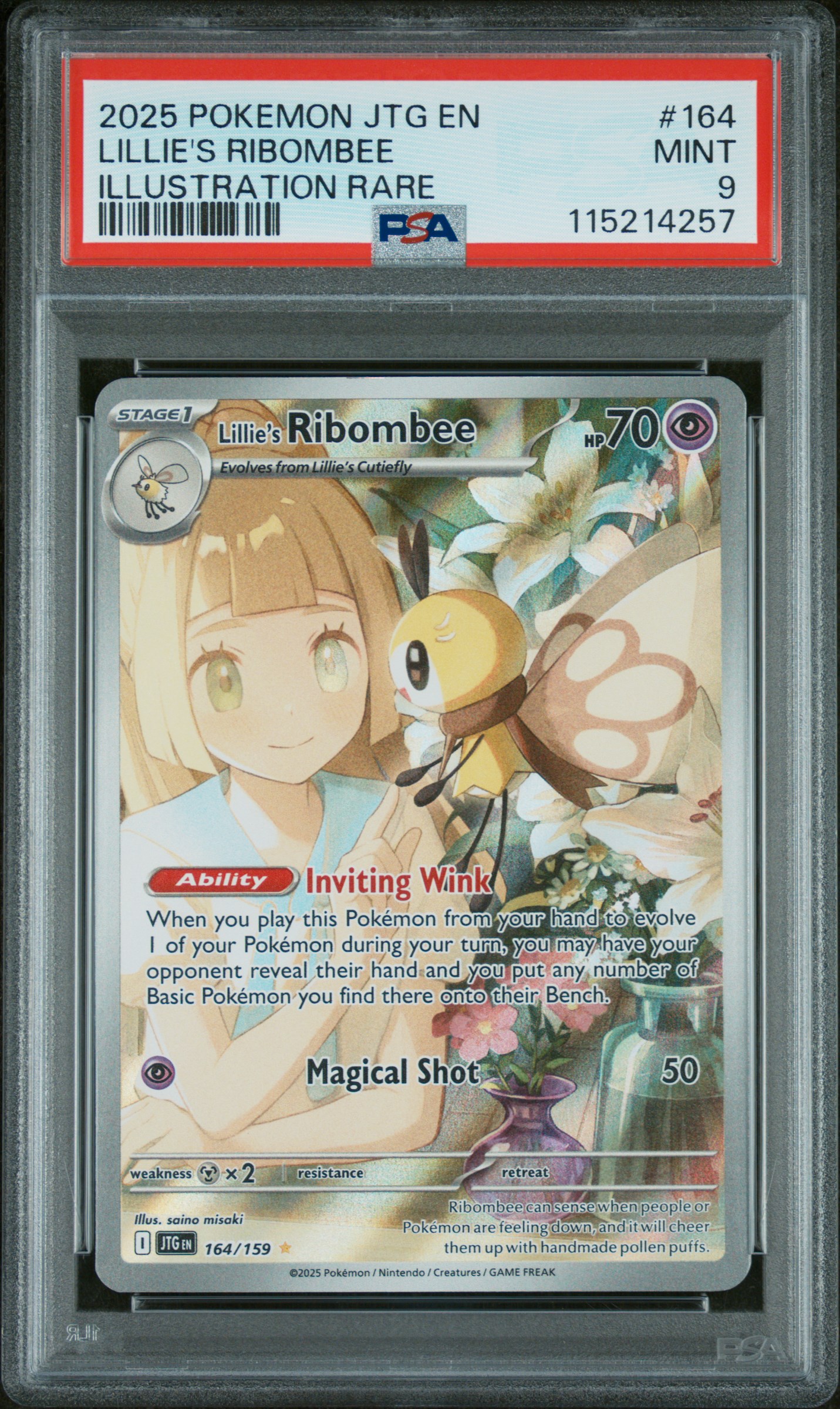 2025 #164 Lillie's Ribombee PSA 9 Jtg EN-Journey Together