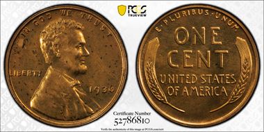 1936 1C Brilliant PR62RD