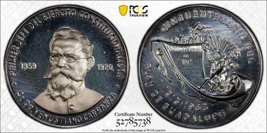 1963 Medal Grove-P-50a Ag Venustiano Carranza SP63