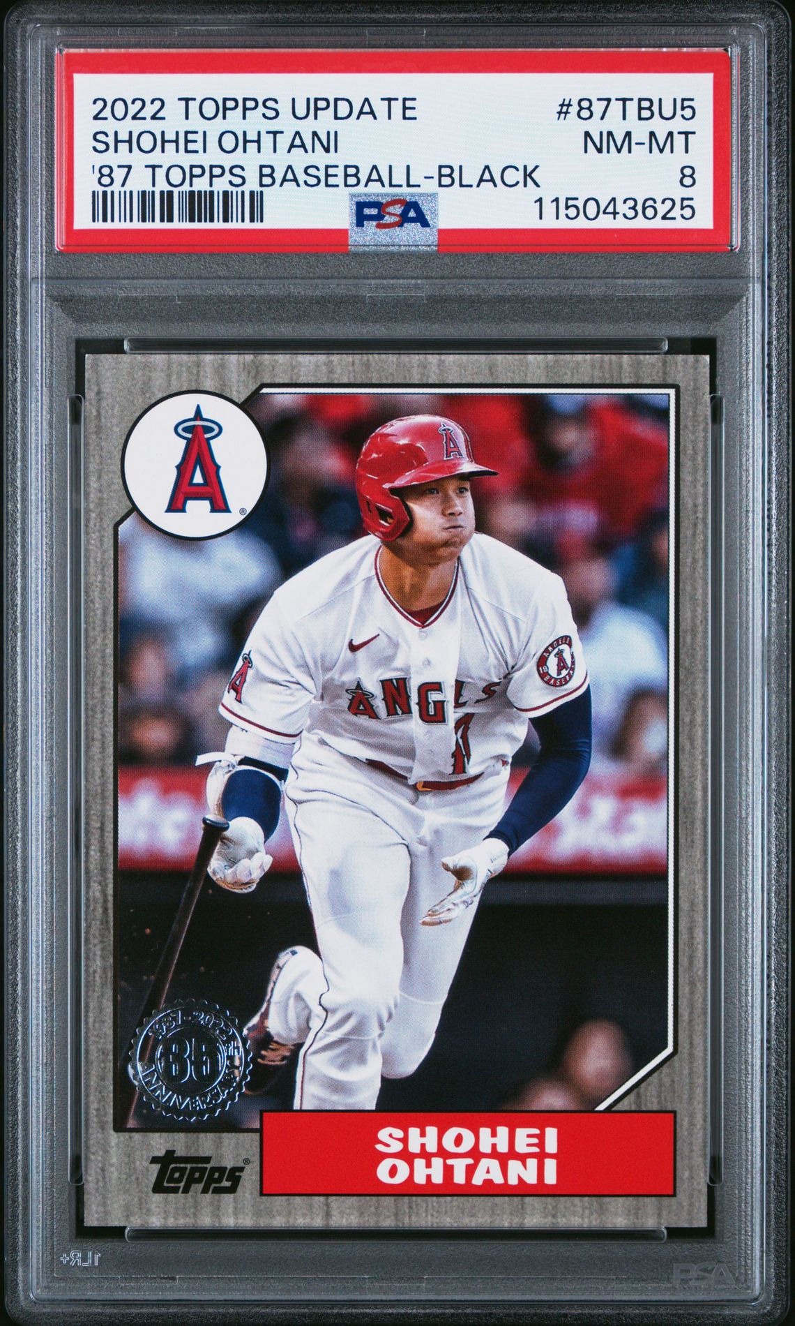2022 Topps TOPPS UPDATE 1987 TOPPS BASEBALL '87 TOPPS BASEBALL-BLACK #87TBU5 Shohei Ohtani front