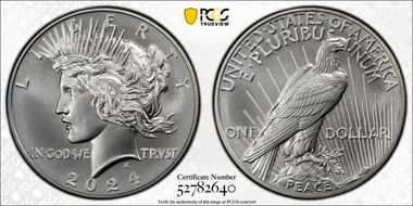 2024 $1 Peace Dollar MS70