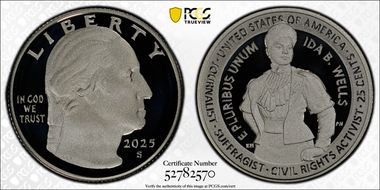 2025-S 25C Ida B. Wells Silver PR70DCAM