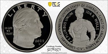 2025-S 25C Ida B. Wells Silver PR70DCAM