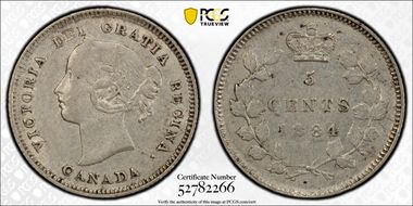 1884 5C Near Pointed 4 XF40