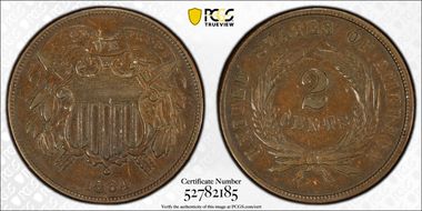 1864 2C Small Motto XF45BN