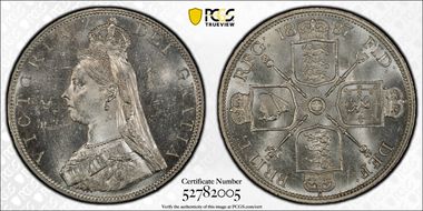 1887 Dbl Fl S-3922 Roman 1 MS63