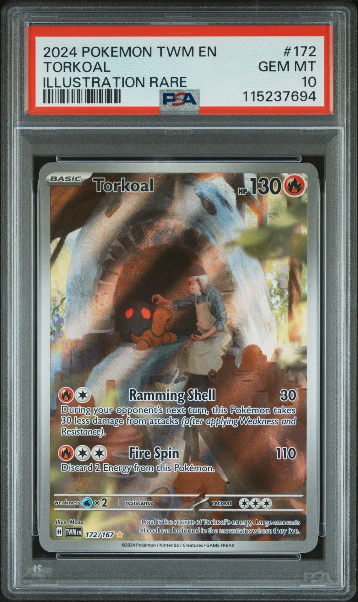 2024 Pokemon POKEMON TWM EN-TWILIGHT MASQUERADE ILLUSTRATION RARE #172 Torkoal front