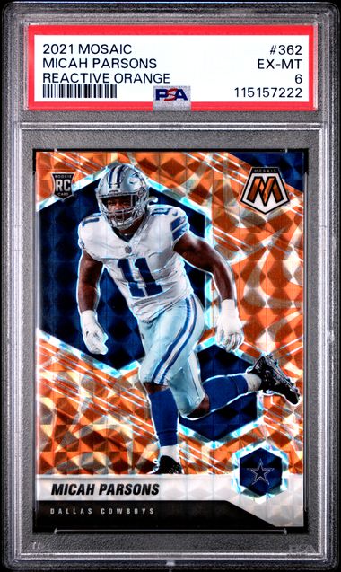 2021 Panini Mosaic Orange #362 Micah Parsons front