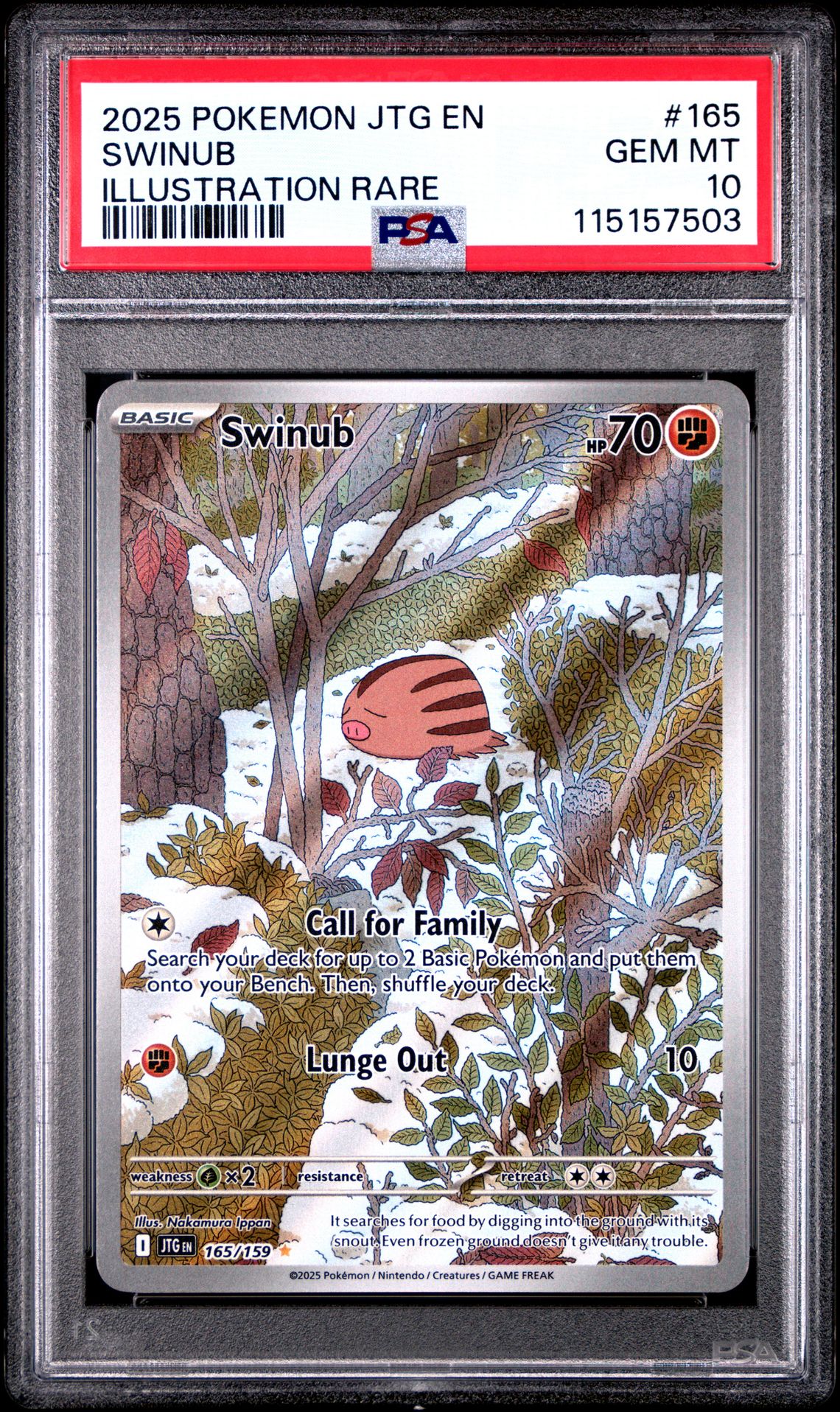 2025 Pokemon POKEMON JTG EN-JOURNEY TOGETHER Illustration Rare #165 Swinub front