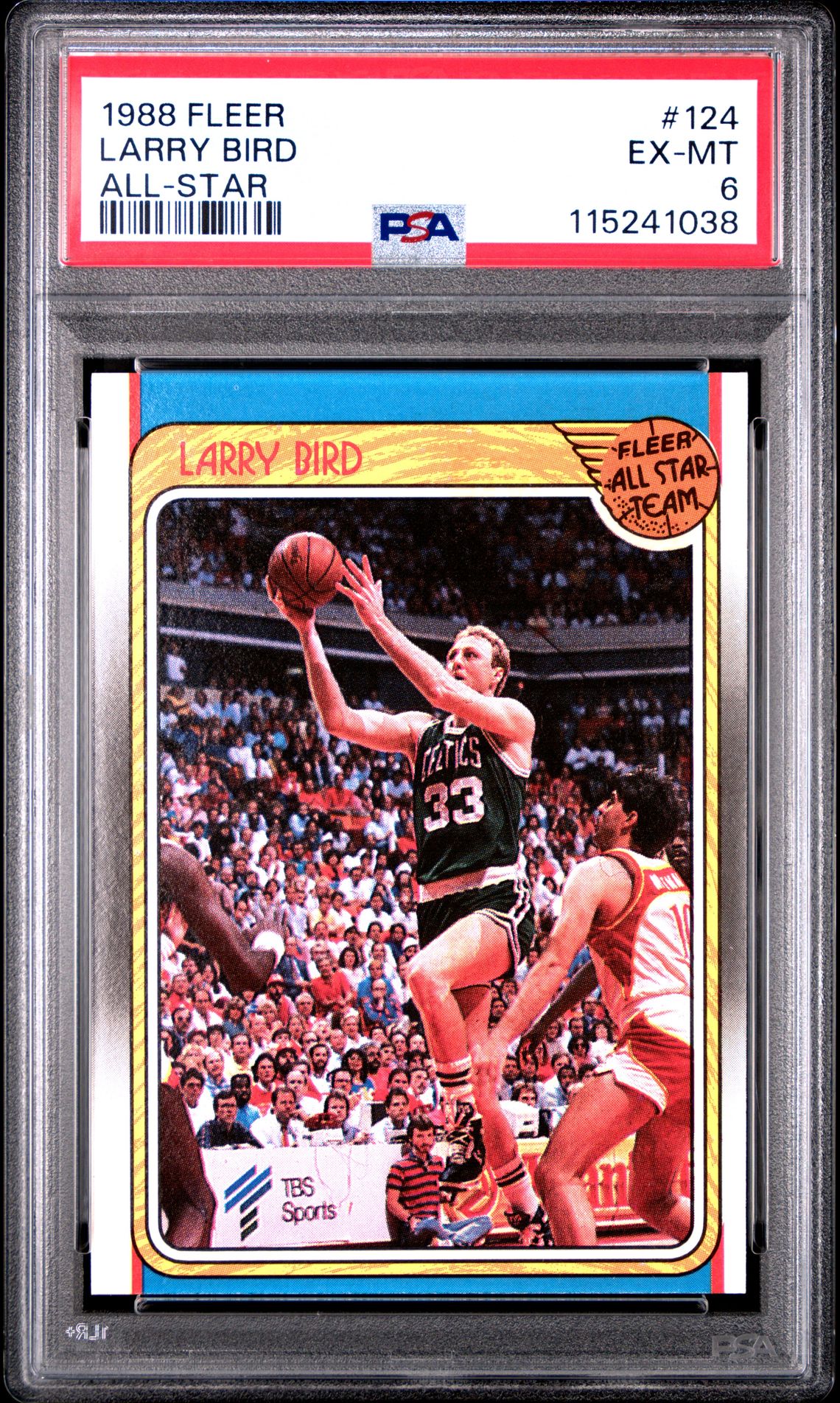 1988 Fleer Larry Bird #124 (All-Star) Ex-Mt 6 front