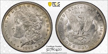 1892-O $1 MS62