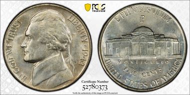 1942-P 5C Silver MS66