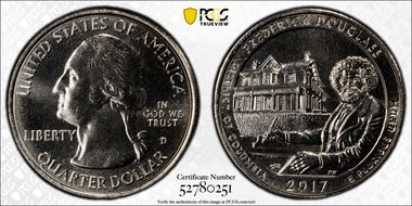 2017-D 25C Frederick Douglass NP MS67