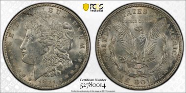 1921 $1 Morgan MS62