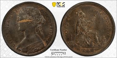 1865 1D S-3954 MS63BN