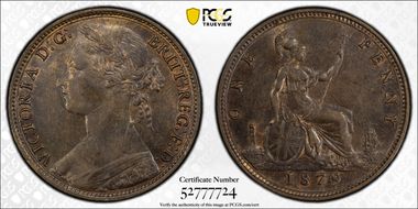1879 1D S-3954 Wide Date, Incuse Veins AU55BN