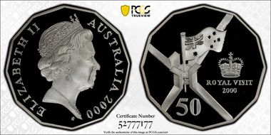 2000 50C Royal Visit Ag PR70DCAM