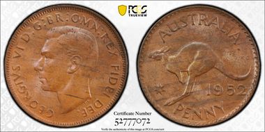 1952 A. (p) 1D London Reverse MS63BN