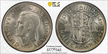 1942 1/2 Cr S-4080 MS64