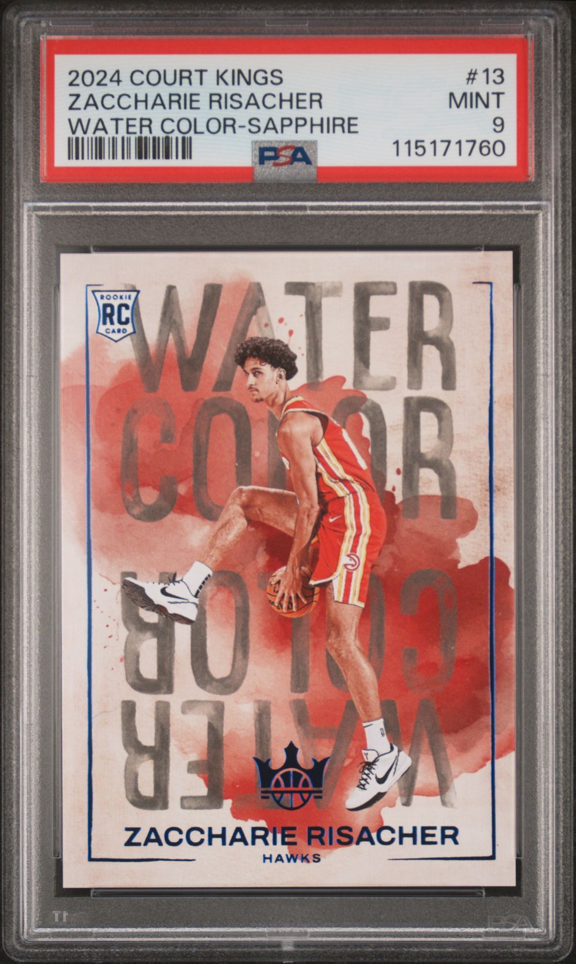 2024 Panini PANINI COURT KINGS WATER COLOR SAPPHIRE #13 Zaccharie Risacher front
