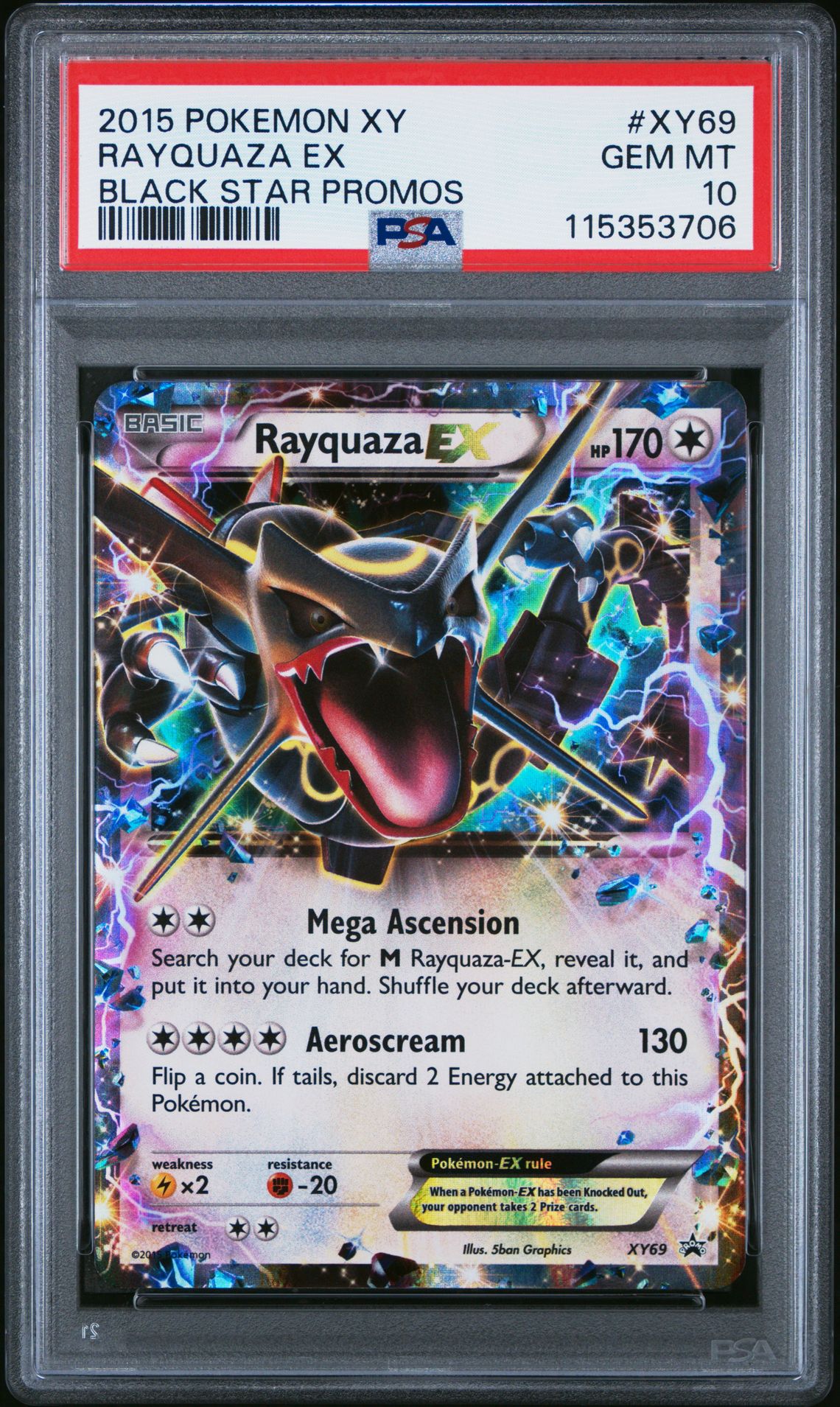 2015 Pokemon POKEMON XY BLACK STAR PROMOS #XY69 Rayquaza Ex front