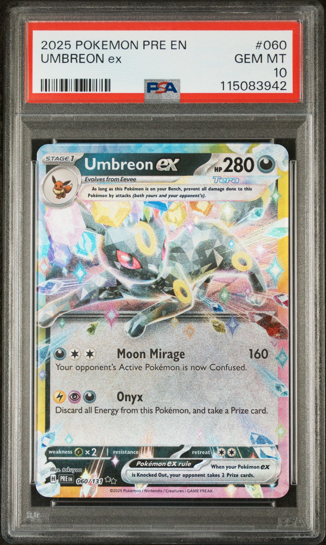 2025 Pokemon POKEMON PRE EN-PRISMATIC EVOLUTIONS #060 Umbreon Ex front