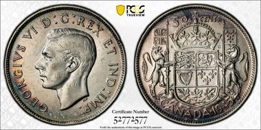 1945 50C Narrow Date N1