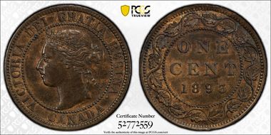 1893 1C Repunched 9 MS62BN